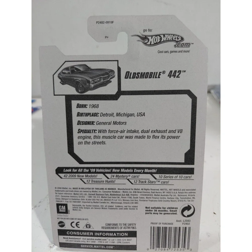 NIP Hot Wheels Muscle Mania 2009 1:64 DieCast Oldsmobile 442 Muscle Car